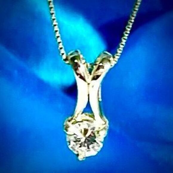 AFT# Sterling 925 Silver & Sim Diamond Necklace - Picture 7 of 11